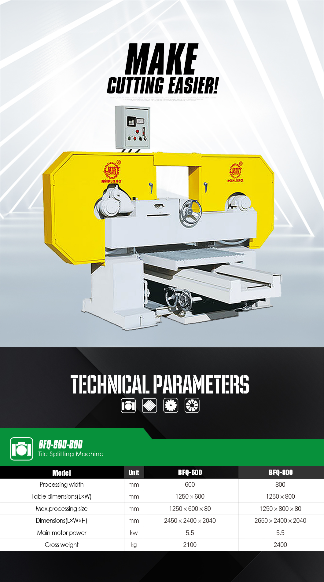 BFQ-600/800 Tile Splitting Machine - Cutting Machinery - 1